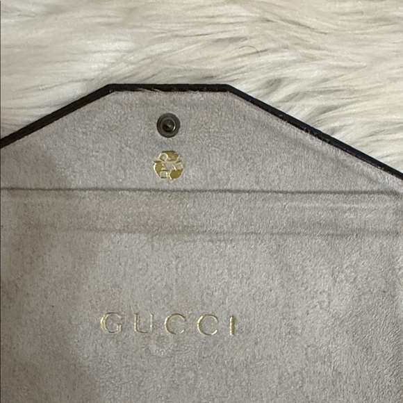 Gucci GG Monogram Foldable Sunglasses Case Brown Authentic - Picture 10 of 11